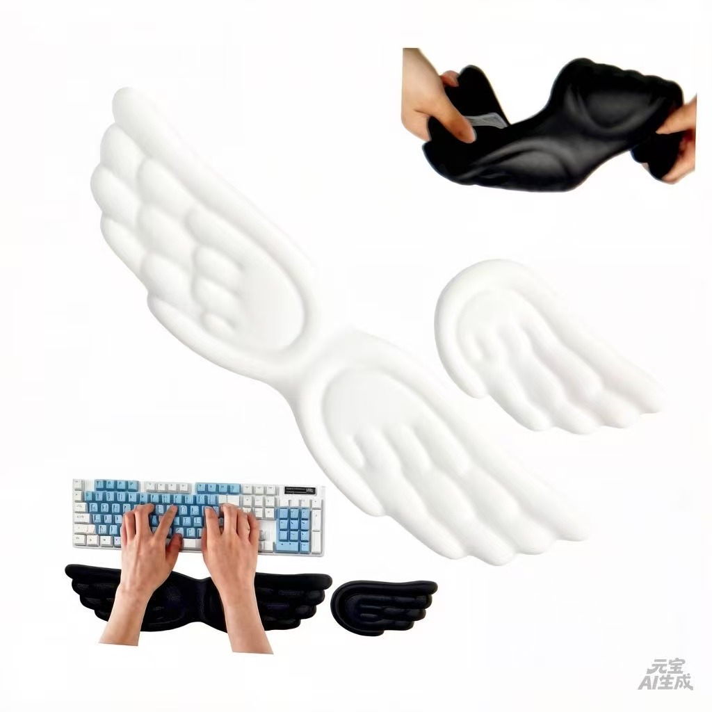 Gaming Accessories Girls - Keyboard Mouse Wrist Rest Angel Wing