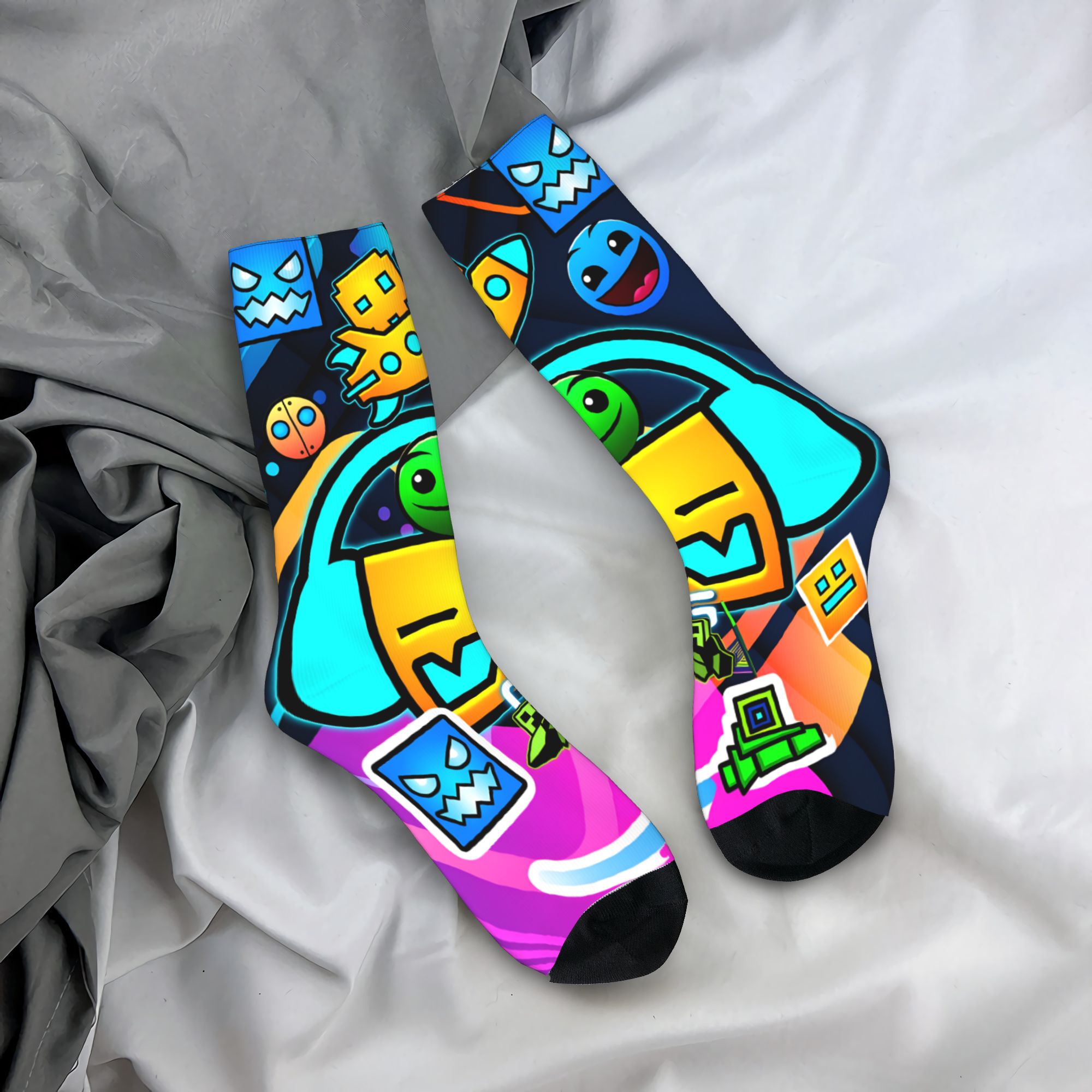 Vintage Gaming Accessories - Geometry Gaming Dashed Socks Graphic Stockings