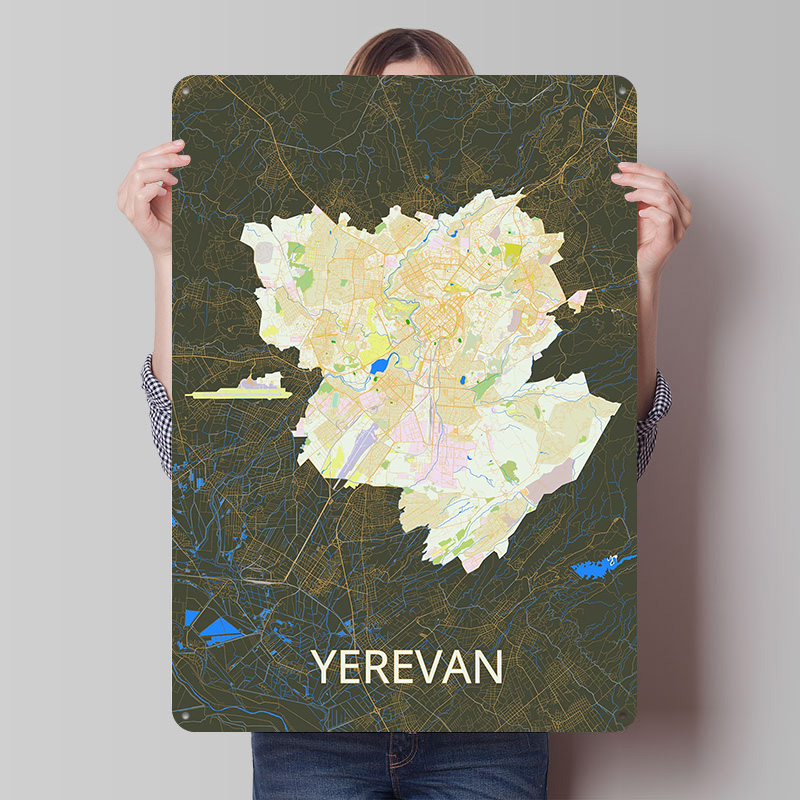 Yerevan City Map Tinplate Post - đánh giá và giá Vintage Gaming Accessories