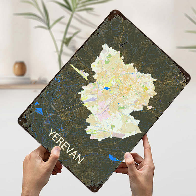 Yerevan City Map Tinplate Post - đánh giá và giá Vintage Gaming Accessories
