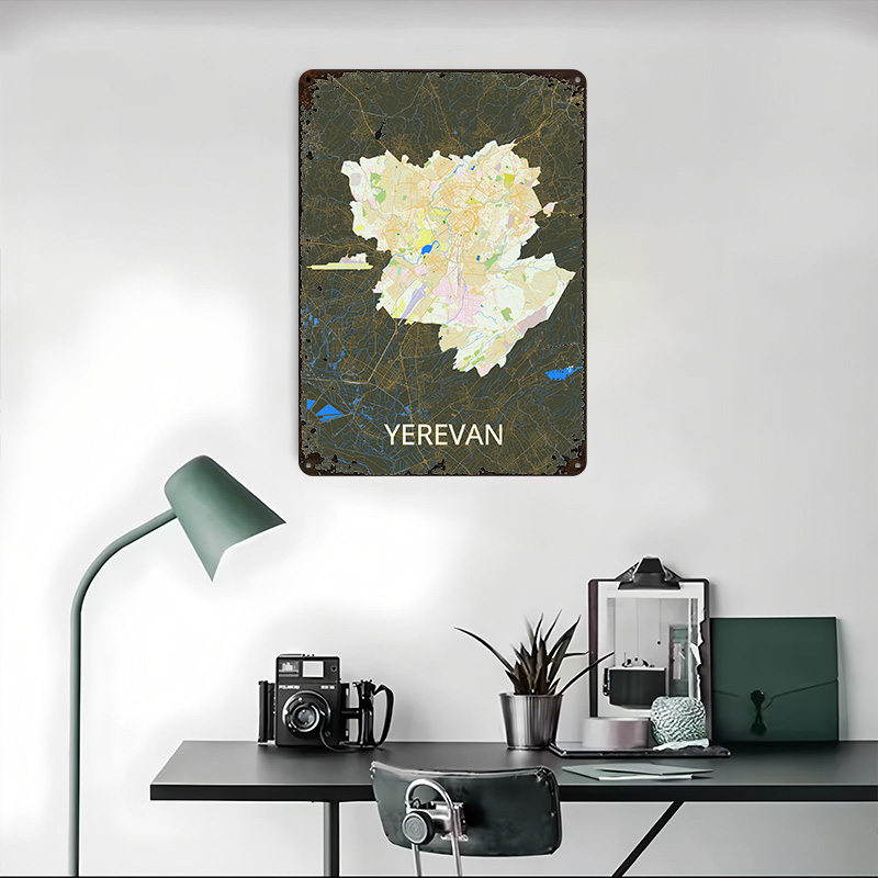 Yerevan City Map Tinplate Post - đánh giá và giá Vintage Gaming Accessories